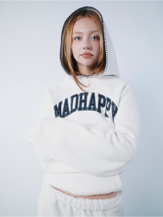 Madhappy Tops - Madhappy Campus Fleece Hoodie in Blue. Unisex. Size XS. Oversized.
